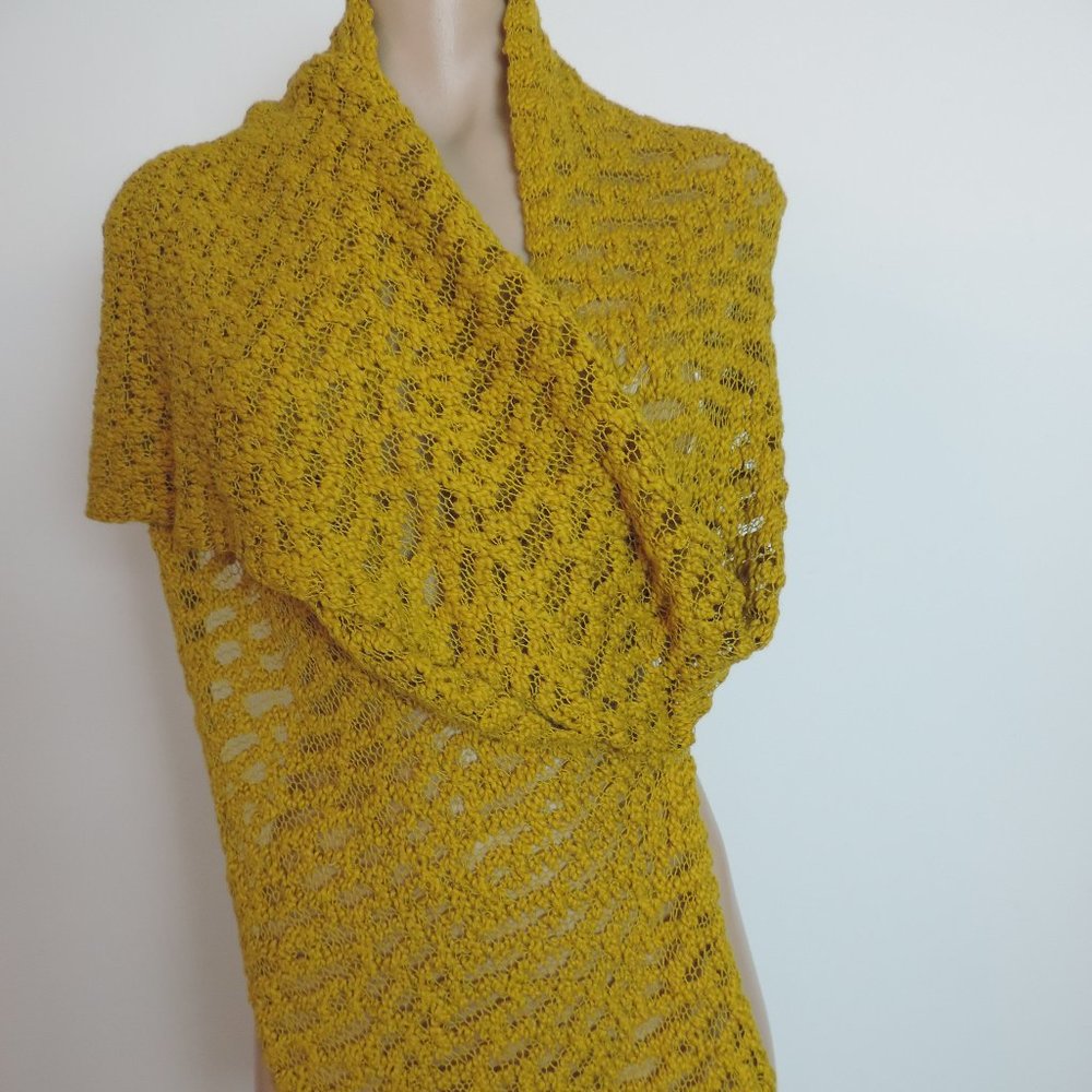 EILEEN FISHER Organic Cotton Crimp Shadow Stretch Scarf One Size